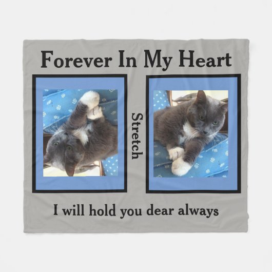 Pet Memorial Foto Fleece Deken (Voorkant (Horizontaal))