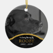Pet Memorial Foto gepersonaliseerd Dog Condolence Keramisch Ornament (Voorkant)
