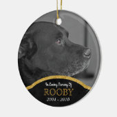 Pet Memorial Foto gepersonaliseerd Dog Condolence Keramisch Ornament (Links)