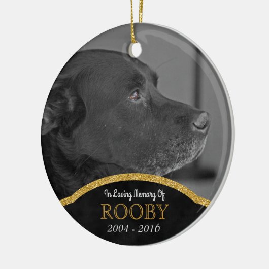 Pet Memorial Foto gepersonaliseerd Dog Condolence Keramisch Ornament (Links)