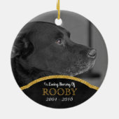 Pet Memorial Foto gepersonaliseerd Dog Condolence Keramisch Ornament (Achterkant)