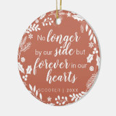 Pet Memorial Foto gepersonaliseerd Holiday Greener Keramisch Ornament (Links)