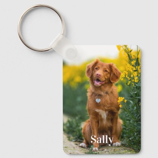 Pet Memorial Foto Gift Sympathie Poem Pet Loss Sleutelhanger (Voorkant)