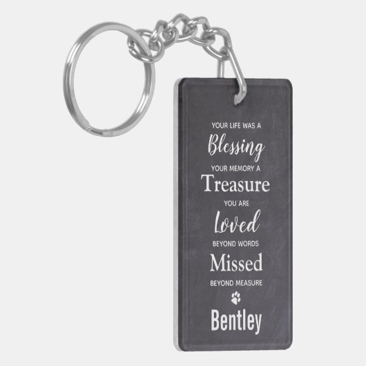 Pet Memorial Foto Gift Sympathy Pet Loss Memorial Sleutelhanger (Voorkant Links)