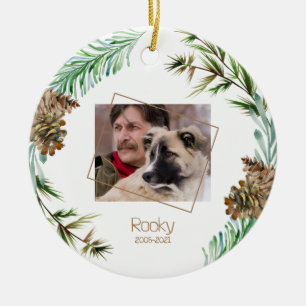 Pet Memorial Foto Kerstmis Keramisch Ornament