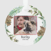 Pet Memorial Foto Kerstversiering Ornament (achterkant)