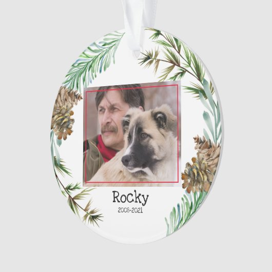 Pet Memorial Foto Kerstversiering Ornament (voorkant)
