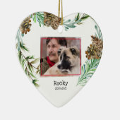 Pet Memorial Foto met kerstmis Heart Ceramic Ormen Keramisch Ornament (Rechts)