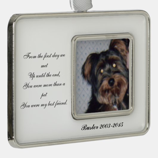 Pet Memorial Foto Ornament (Rechts)