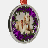 Pet memorial foto paars PERSONALIZE Metalen Ornament (Rechts)