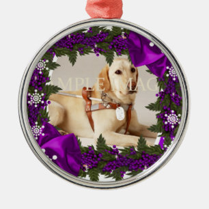Pet memorial foto paars PERSONALIZE Metalen Ornament