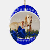 Pet memorial foto PERSONALIZE blue Keramisch Ornament (Rechts)