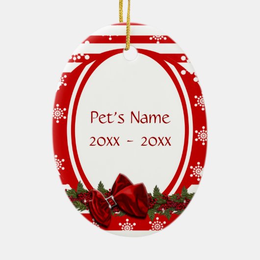 Pet memorial foto PERSONALIZE Keramisch Ornament (Achterkant)