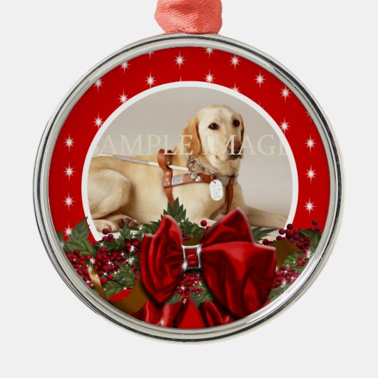 Pet memorial foto PERSONALIZE Metalen Ornament (Voorkant)