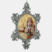 Pet memorial foto PERSONALIZE Tin Sneeuwvlok Ornament (Links)