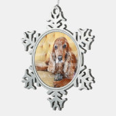 Pet memorial foto PERSONALIZE Tin Sneeuwvlok Ornament (Rechts)
