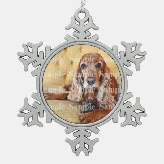 Pet memorial foto PERSONALIZE Tin Sneeuwvlok Ornament (Voorkant)