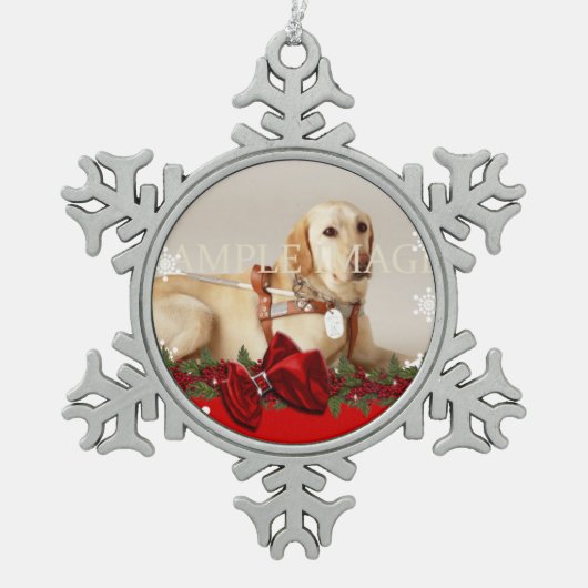 Pet memorial foto PERSONALIZE Tin Sneeuwvlok Ornament (Voorkant)