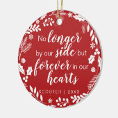 Pet Memorial Foto Personalized Holiday Elements Keramisch Ornament (Links)