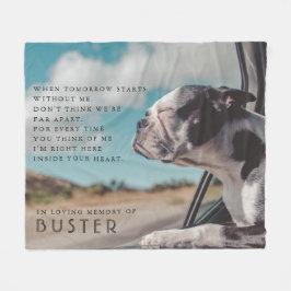 Pet Memorial Foto Poem Fleece Deken