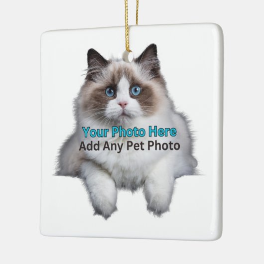Pet Memorial / Foto toevoegen en personaliseren Keramisch Ornament (Links)
