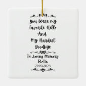 Pet Memorial / Foto toevoegen en personaliseren Keramisch Ornament (Achterkant)