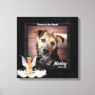 Pet Memorial Foto van Golden Dog Canvas Afdruk