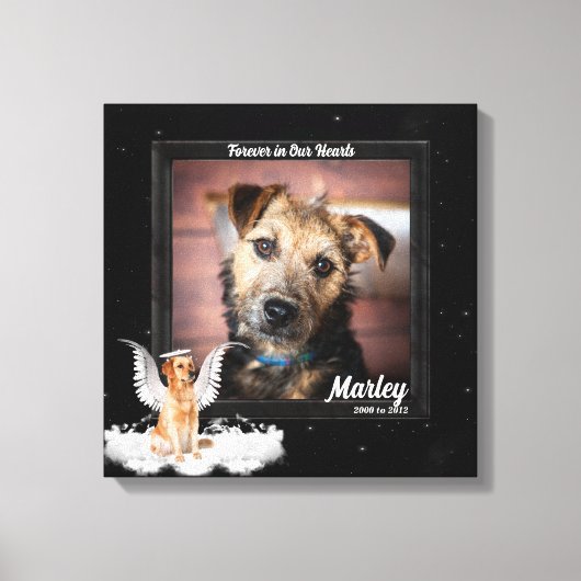 Pet Memorial Foto van Golden Dog Canvas Afdruk (Voorkant)
