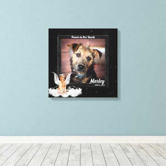 Pet Memorial Foto van Golden Dog Canvas Afdruk (Insitu (Houten vloer))