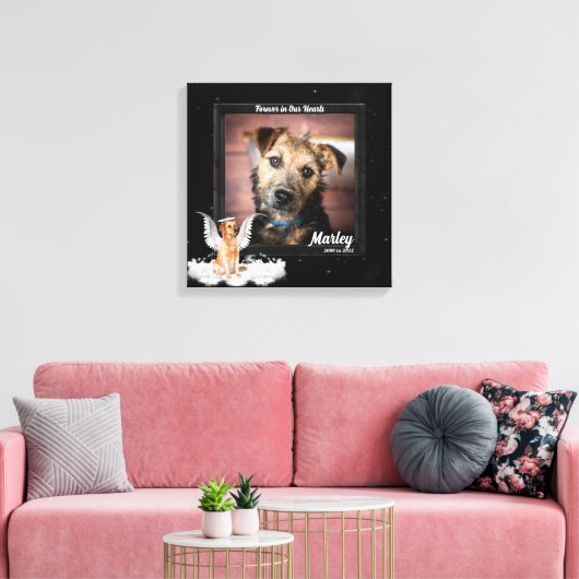 Pet Memorial Foto van Golden Dog Canvas Afdruk (Insitu (Woonkamer))