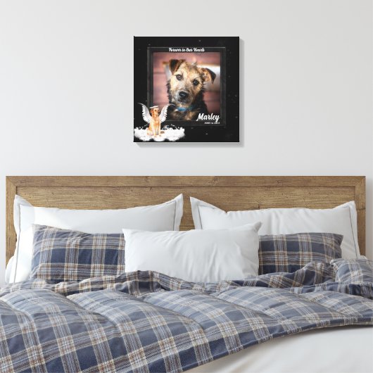 Pet Memorial Foto van Golden Dog Canvas Afdruk (Insitu (Slaapkamer))