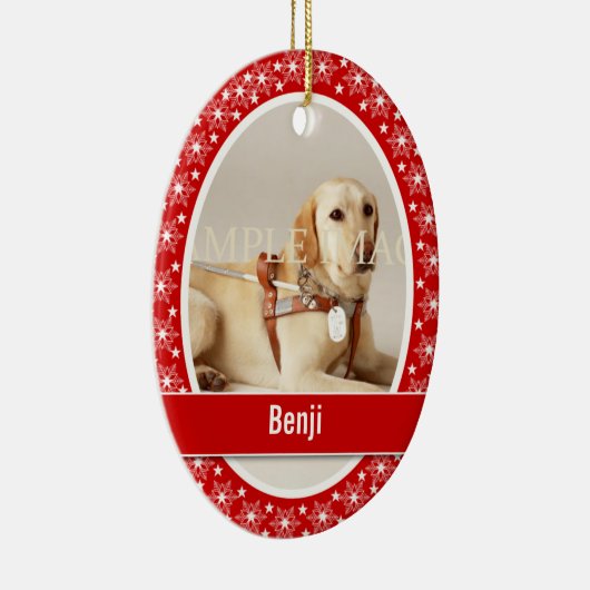 Pet memorial foto vers PERSONALIZE Keramisch Ornament (Rechts)