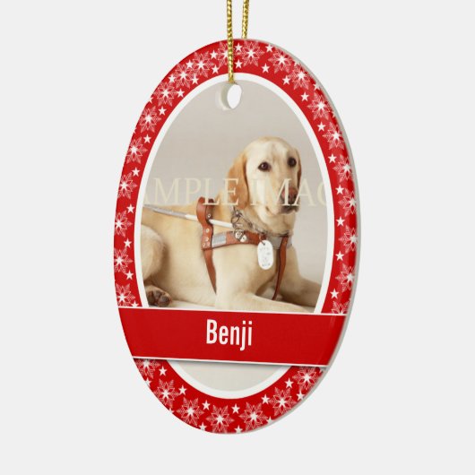 Pet memorial foto vers PERSONALIZE Keramisch Ornament (Links)