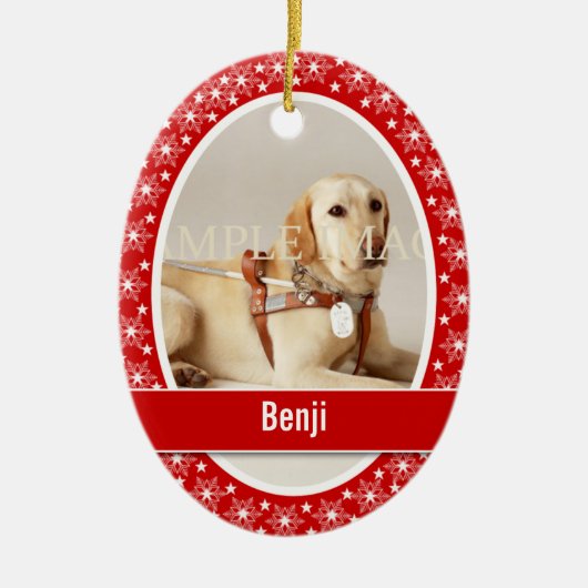 Pet memorial foto vers PERSONALIZE Keramisch Ornament (Voorkant)