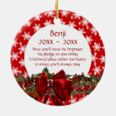 Pet memorial foto vers PERSONALIZE Keramisch Ornament (Achterkant)