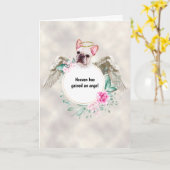 Pet memorial French bulldog angel wings gedicht Kaart (Gele Bloem)