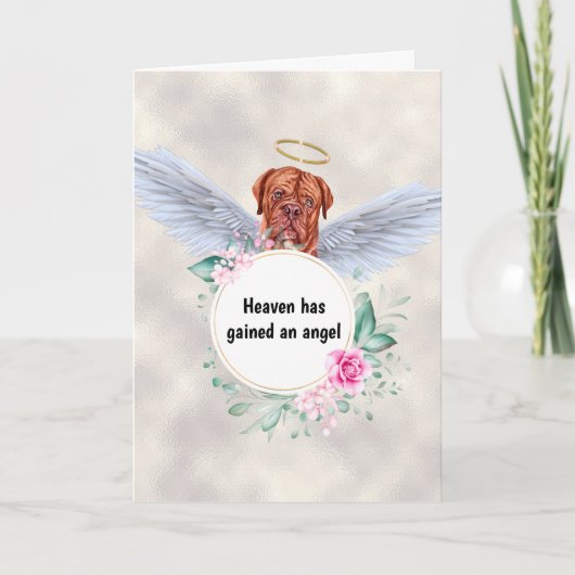 Pet memorial French mastiff dog angel wings gedich Kaart (Voorkant)