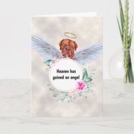 Pet memorial French mastiff dog angel wings gedich Kaart