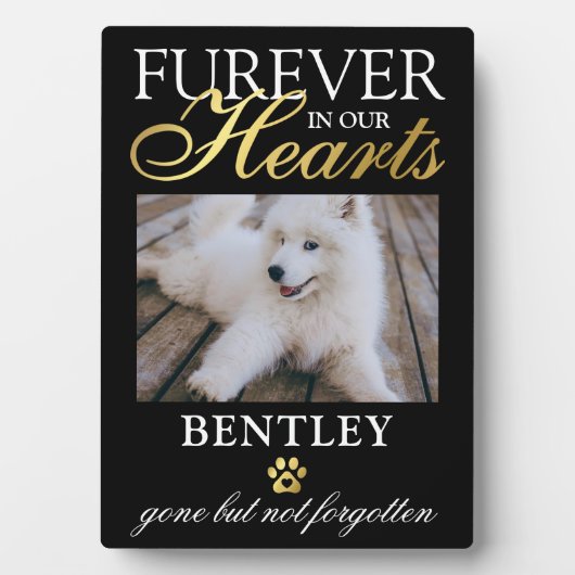Pet Memorial | Furever in ons heetfotoPlaque Fotoplaat (voorkant)