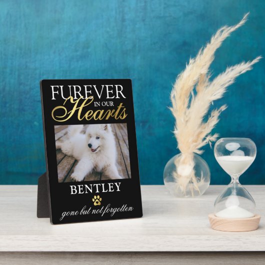 Pet Memorial | Furever in ons heetfotoPlaque Fotoplaat (Zijkant)