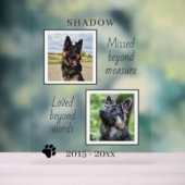 Pet Memorial gemist voorbij de maat Foto Acryl Bord (Neutraal)