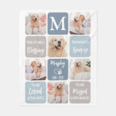 Pet Memorial gepersonaliseerd 7 foto collage hond Fleece Deken (Voorkant)