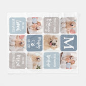 Pet Memorial gepersonaliseerd 7 foto collage hond Fleece Deken (Voorkant (Horizontaal))