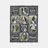 Pet Memorial gepersonaliseerd 7 fotocollage op maa Fleece Deken (Voorkant)