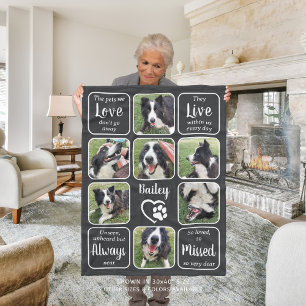 Pet Memorial gepersonaliseerd 7 fotocollage op maa Fleece Deken