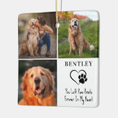 Pet Memorial Gepersonaliseerde 3 foto's Paw Prints Keramisch Ornament (Links)