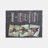 Pet Memorial Gepersonaliseerde 3 Paard Fotocollage Fleece Deken (Voorkant (Horizontaal))