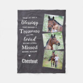 Pet Memorial Gepersonaliseerde 3 Paard Fotocollage Fleece Deken (Voorkant)