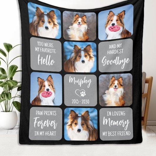 Pet Memorial Gepersonaliseerde 7 Afbeeldingen Coll Fleece Deken
