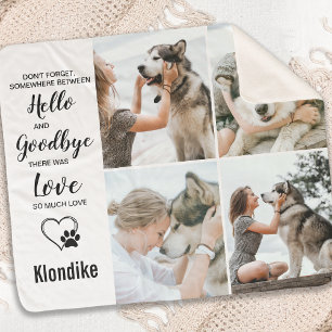 Pet Memorial Gepersonaliseerde Dog 4 Afbeeldingen Sherpa Deken